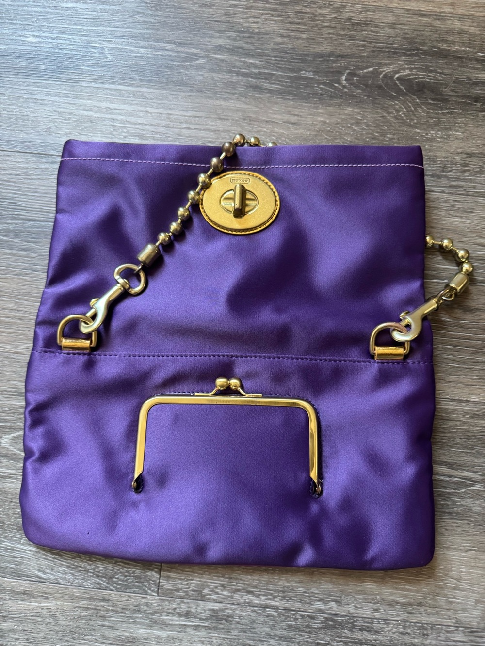 Coach Foldover Amanda Clutch with Convertible Chain Strap - Picture 5 of 11